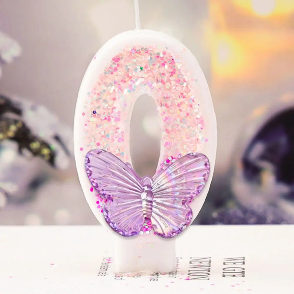 Butterflies Number Cake Candles.