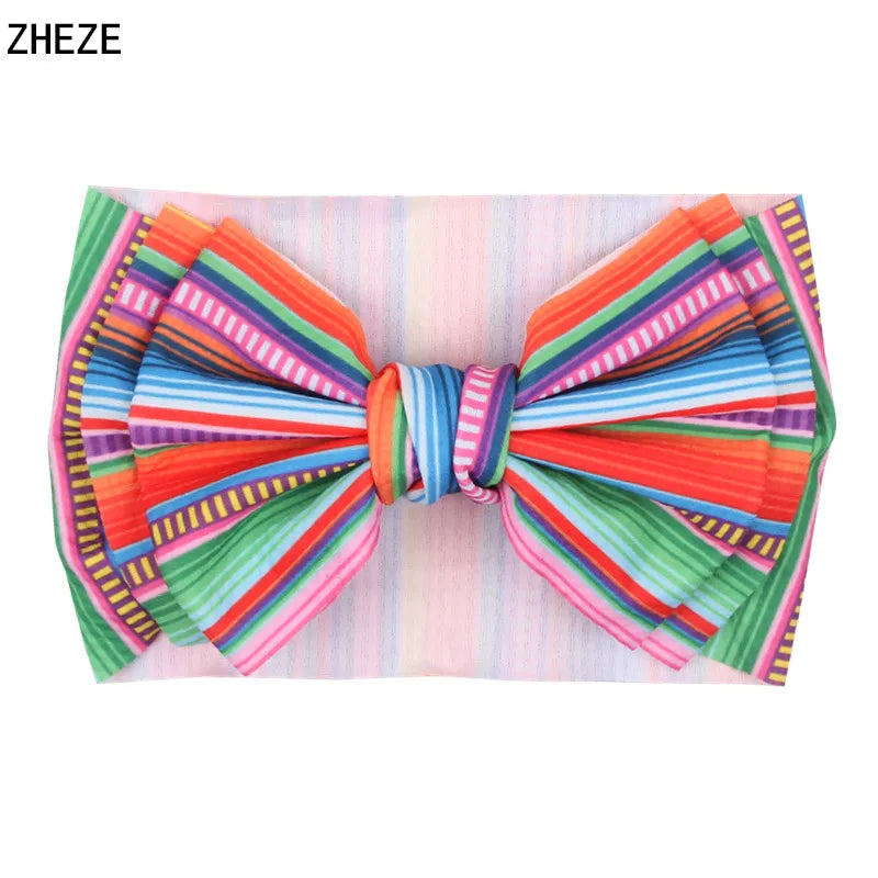 Big Double Layer Hair Bow Headband For Baby Girls