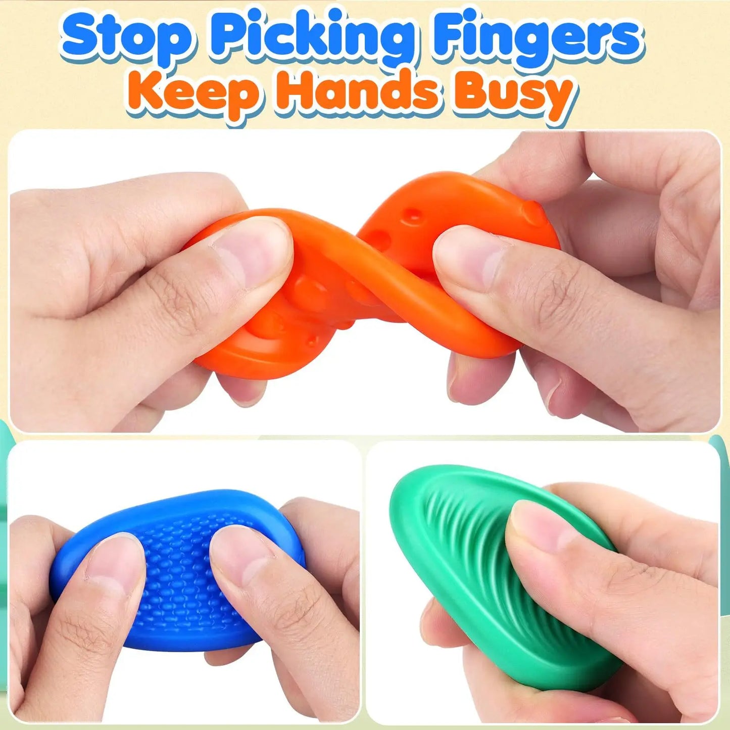 Fidget Toys Adults Sensory Silicone Stone Textured for Autism Kids