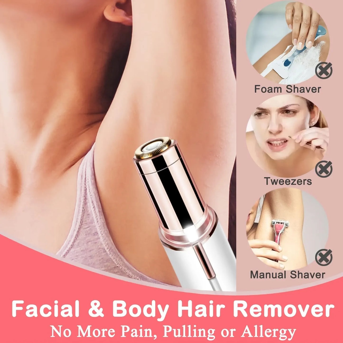 Portable Lipstick Shaped Electric Hair Remover.