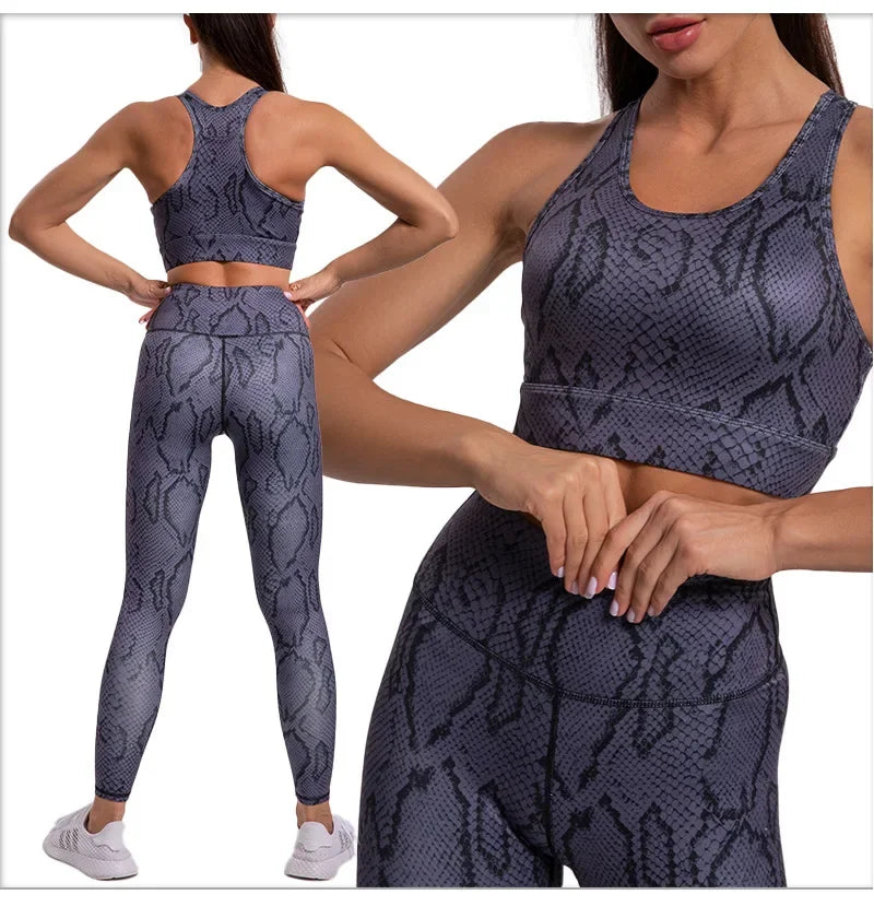 Leopard Print Yoga Set Women Clothing Tracksuits