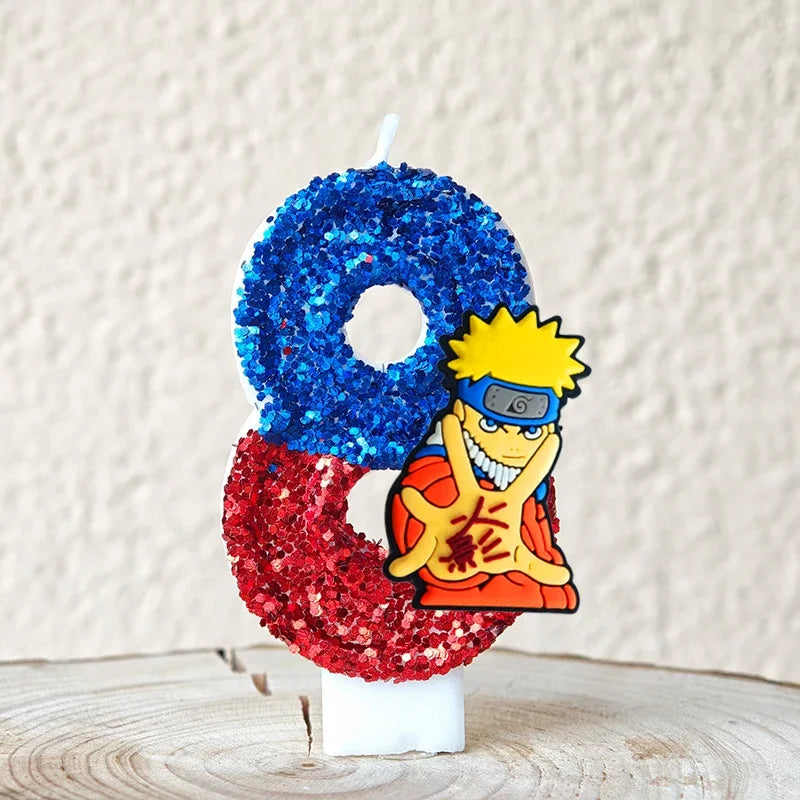 Naruto Candles Anime Theme Cake Decoration.