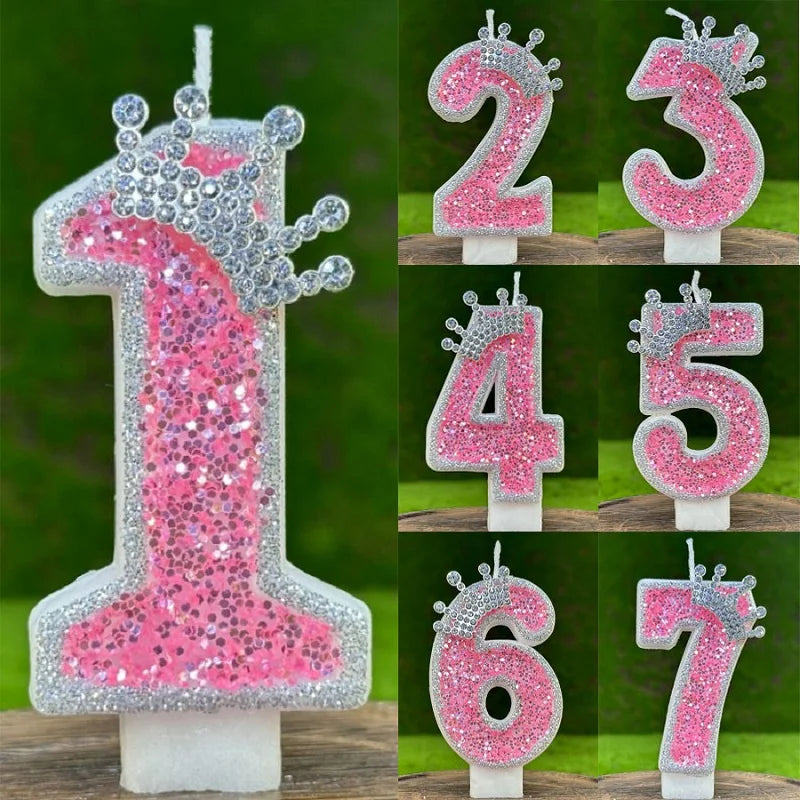 Pink Number Birthday Girls candles.