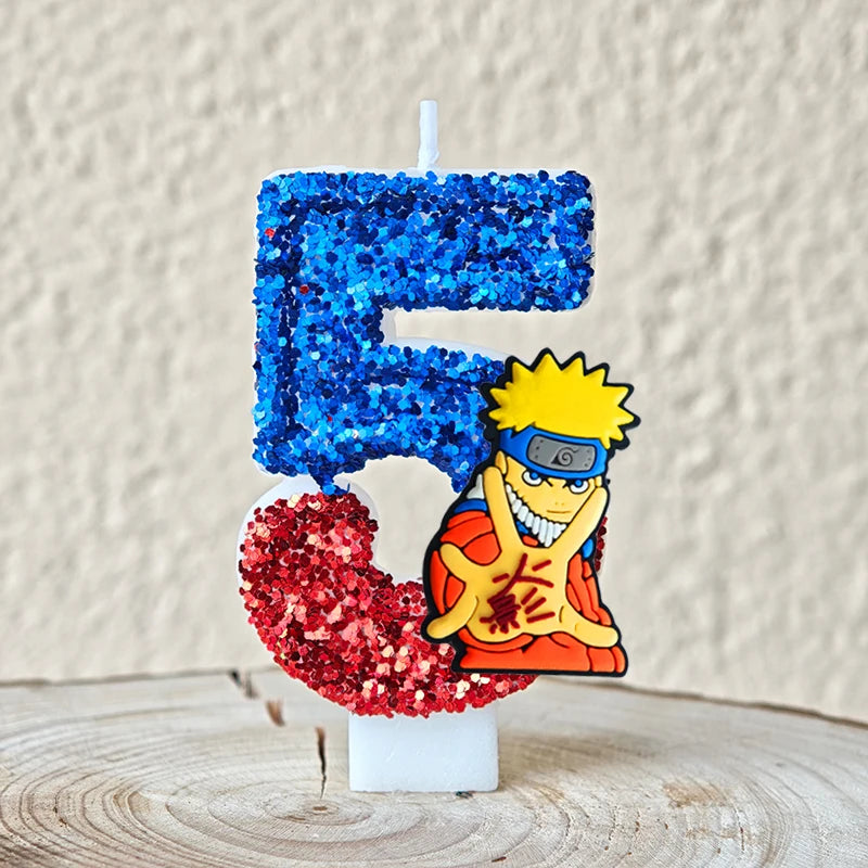 Naruto Candles Anime Theme Cake Decoration.