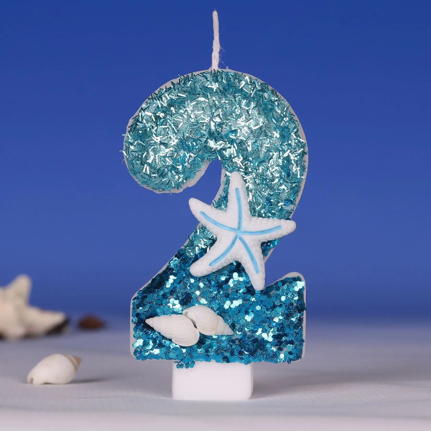 Blue Snowflake Cake Candles.