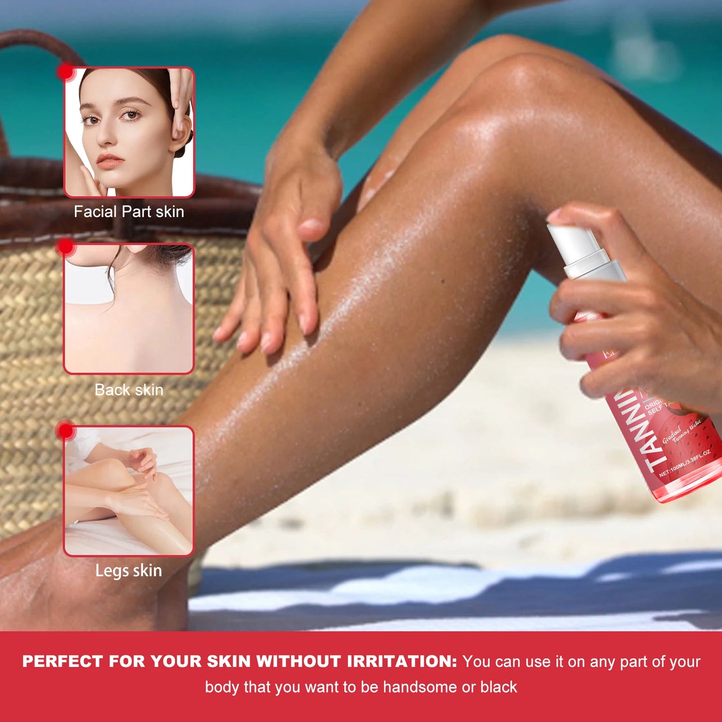 100ml Tanning Spray, Moisturizing Oil For Summer Beach.