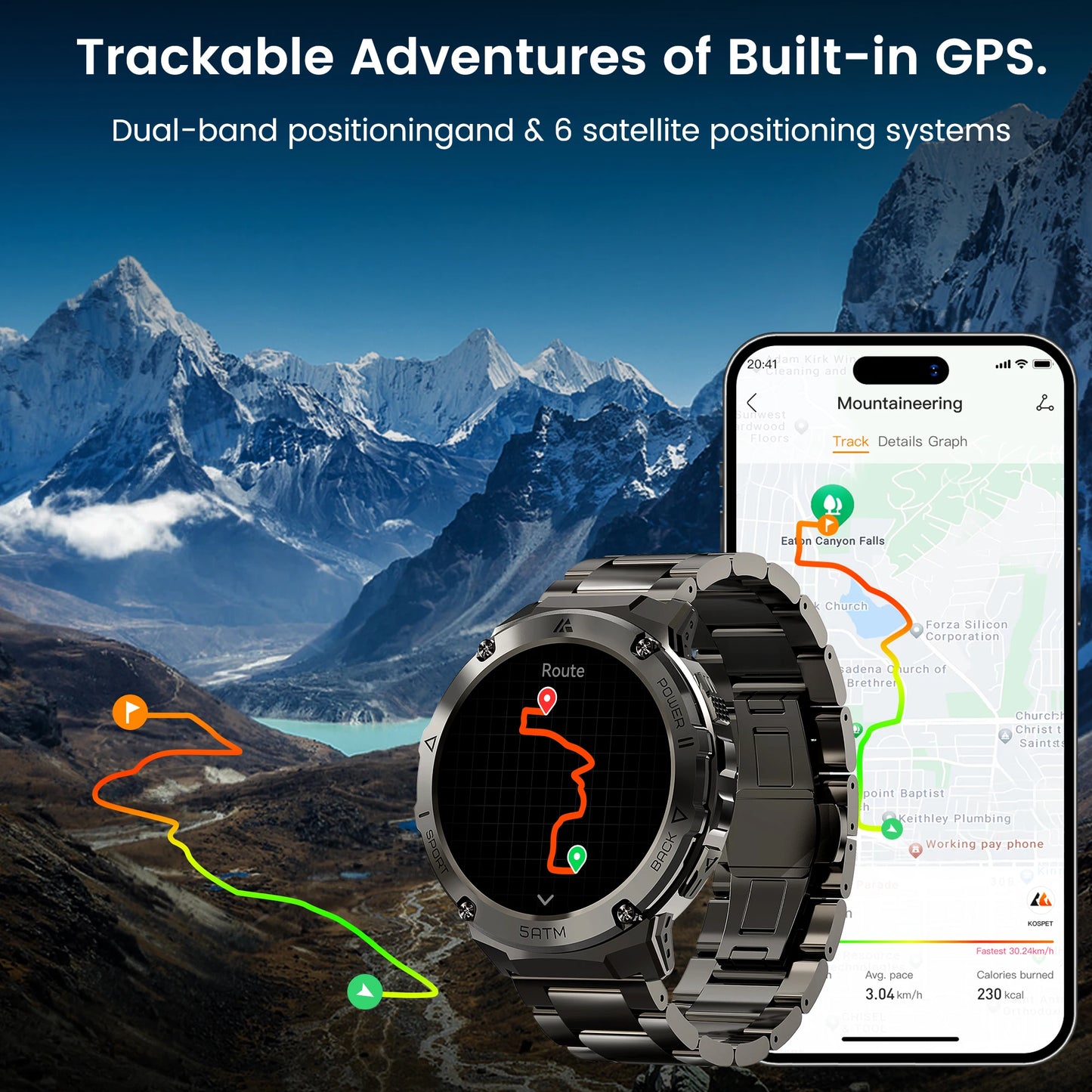 GPS Smart Watch For Men with Compass.