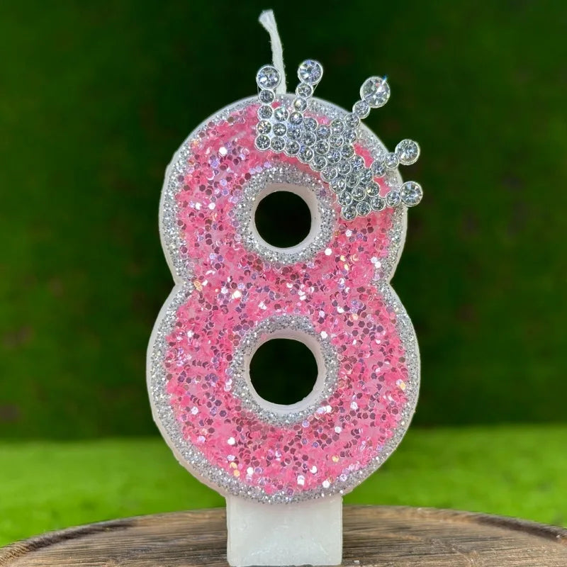 Pink Number Birthday Girls candles.