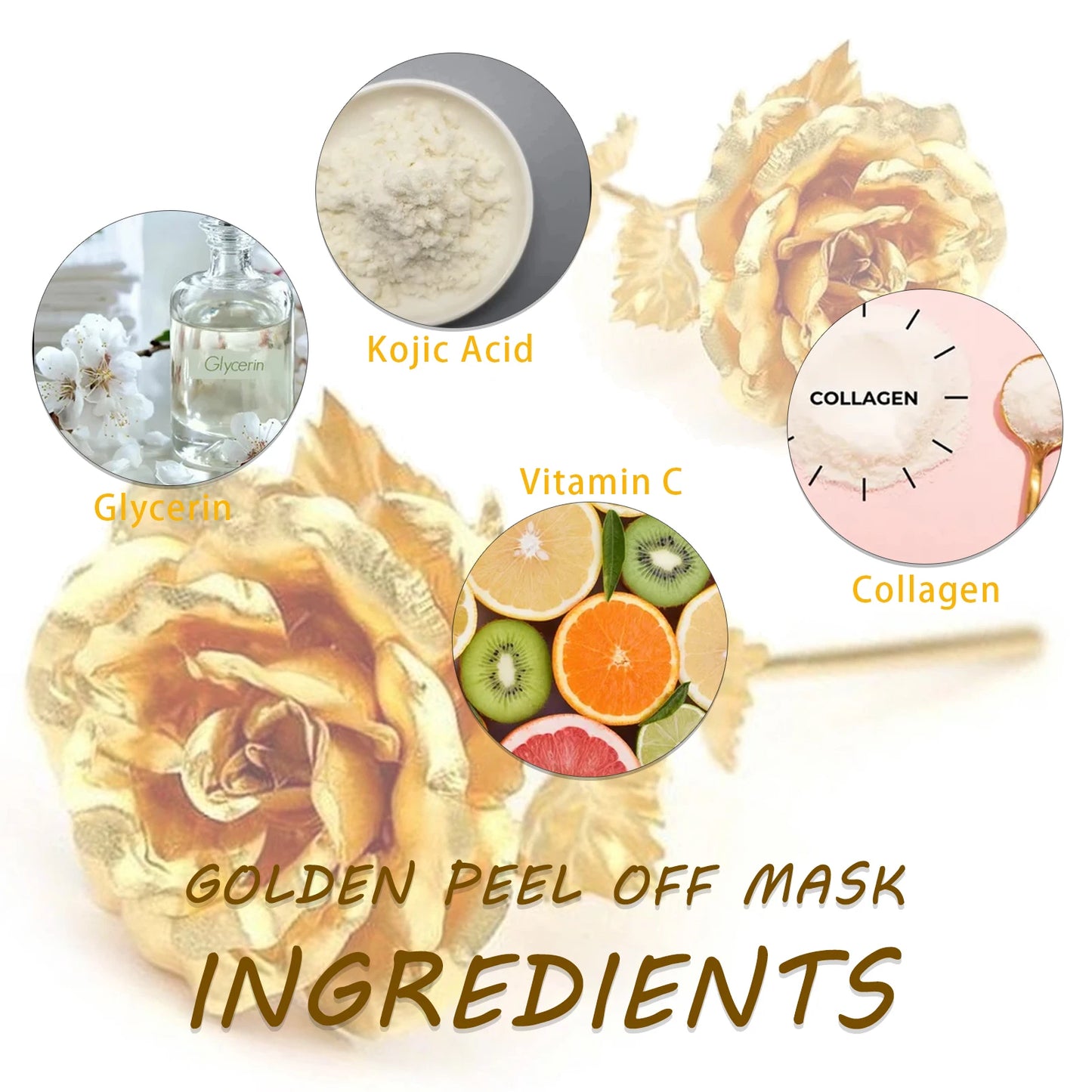 24K Gold Foil Peel-Off Facial Mask Moisturizing Brighten Skin