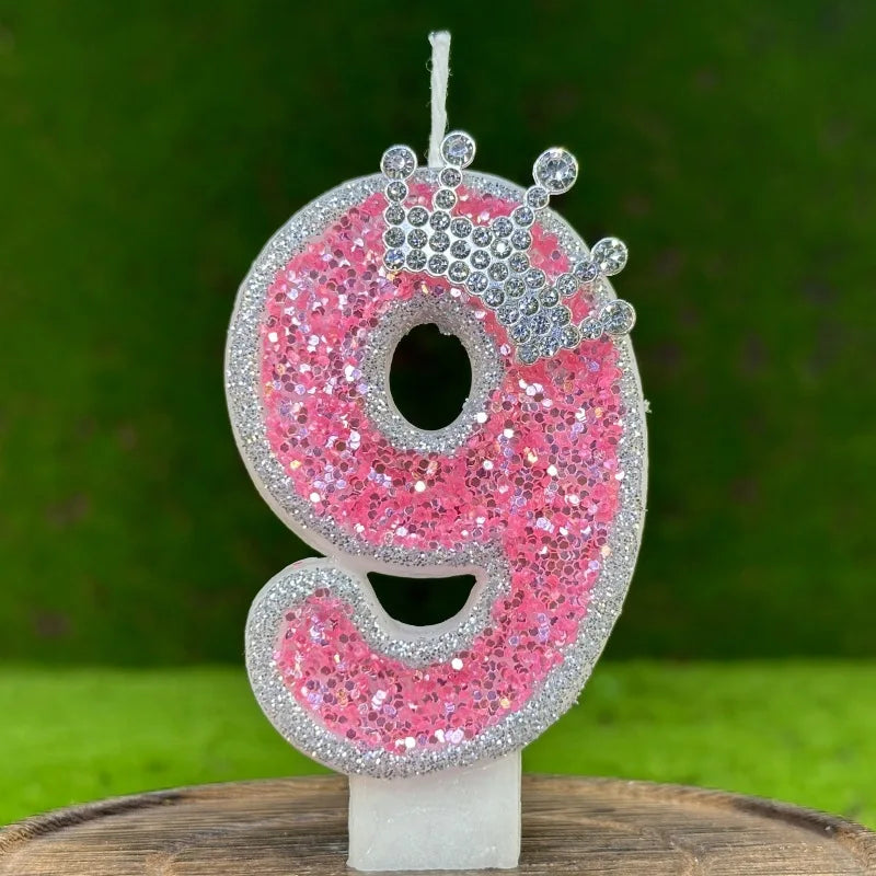 Pink Number Birthday Girls candles.