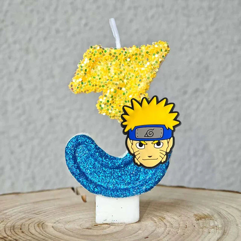 Naruto Candles Anime Theme Cake Decoration.