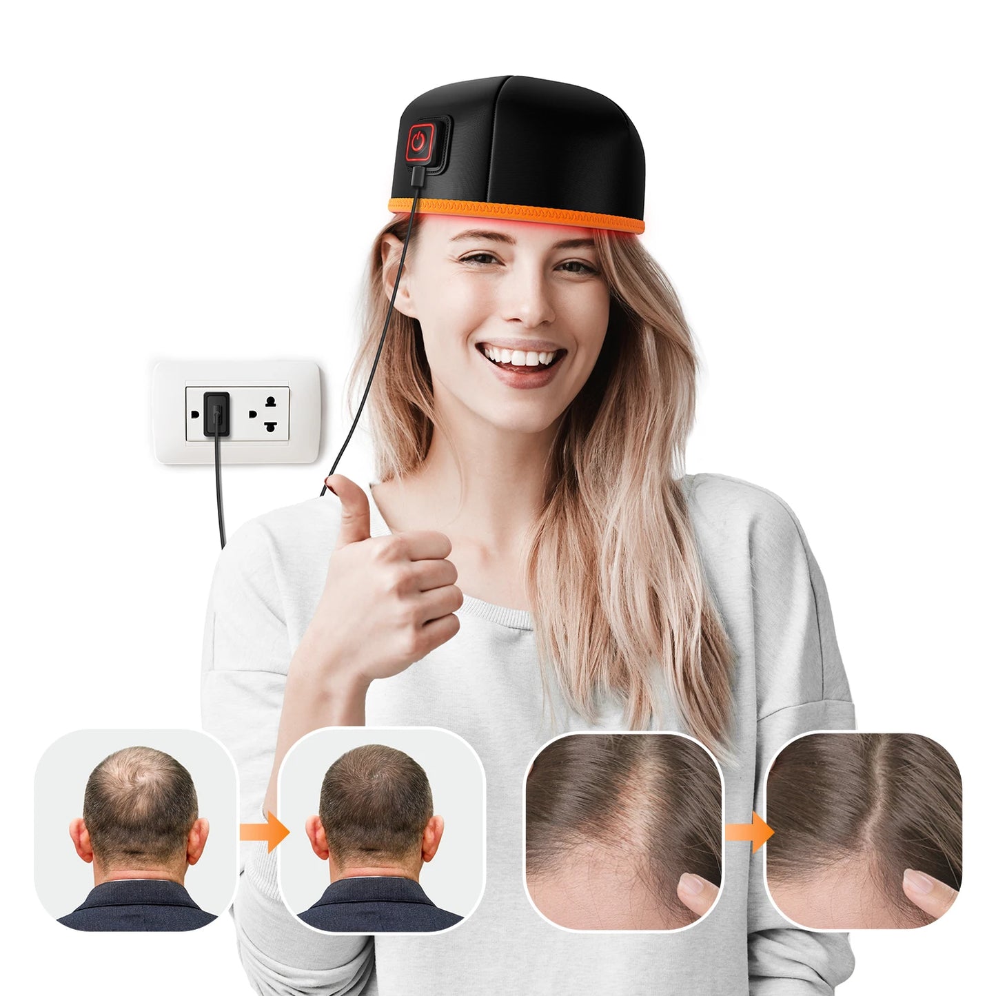 Red Light Therapy Hair Growth Scalp hat.
