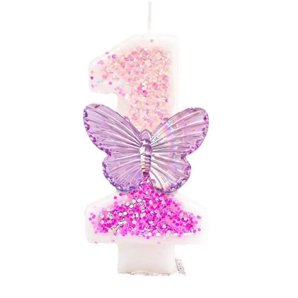 Butterflies Number Cake Candles.