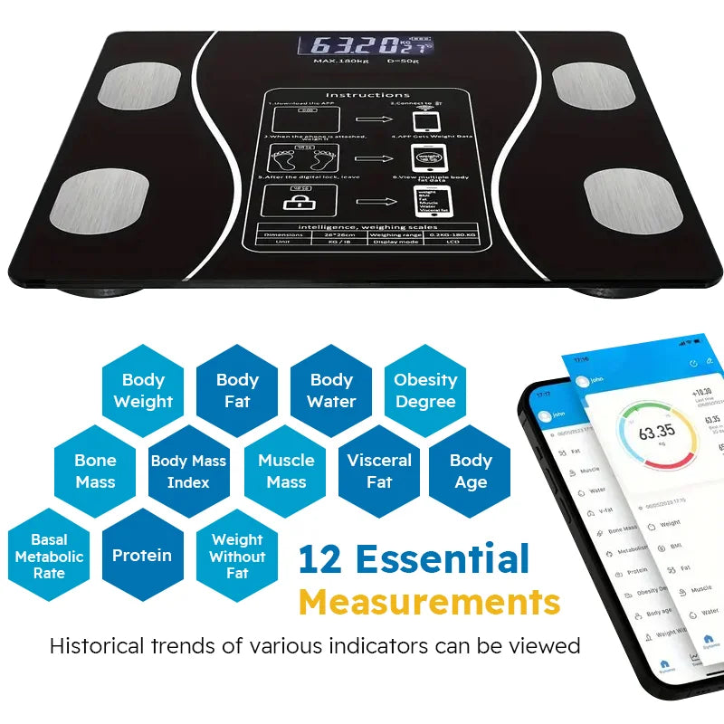 Smart Body Scale Wireless Weight Scale Body Composition Analyzer