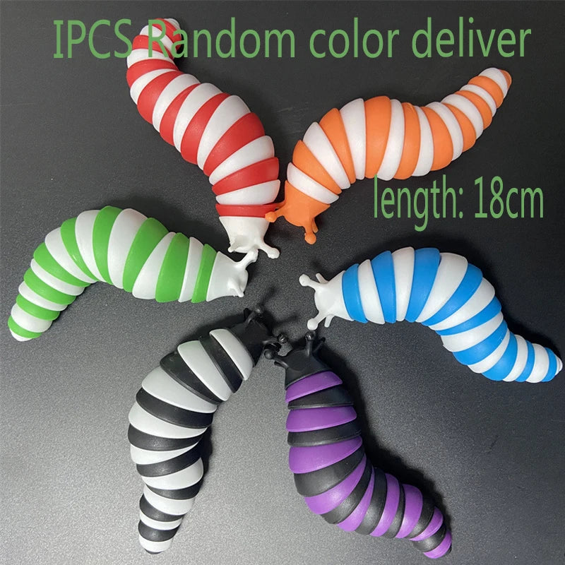 3D Slug Fidget Toy Colorful Slug Snail Toy
