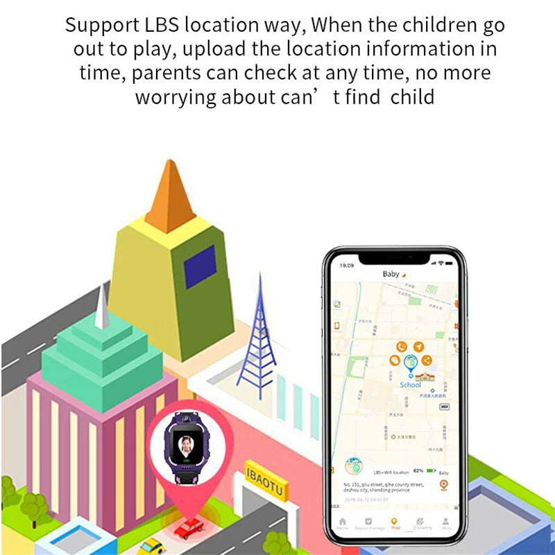 Kids Smart Watch Waterproof and Children GPS Tracker.