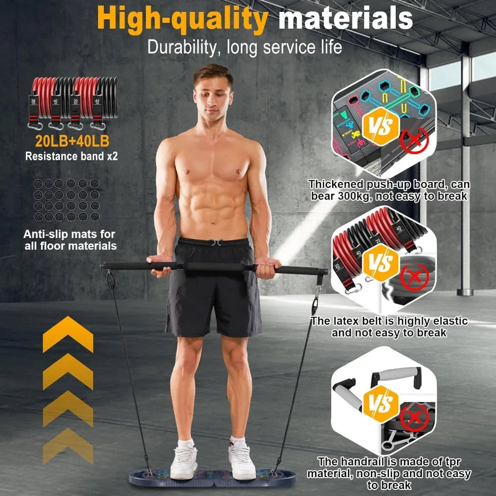 Portable Exercise Equipment with 16 Gym Accessories.