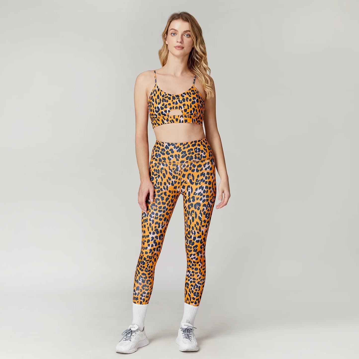 Leopard Print Yoga Set Women Clothing Tracksuits
