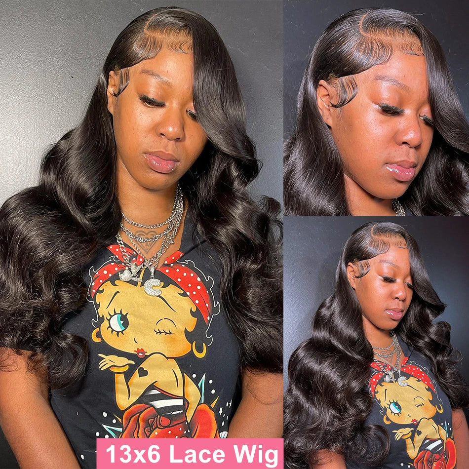 HD Body Wave Lace Front Wig Pre Plucked Loose Wave Lace Frontal Wig 100% Human Hair Wigs For Black Women