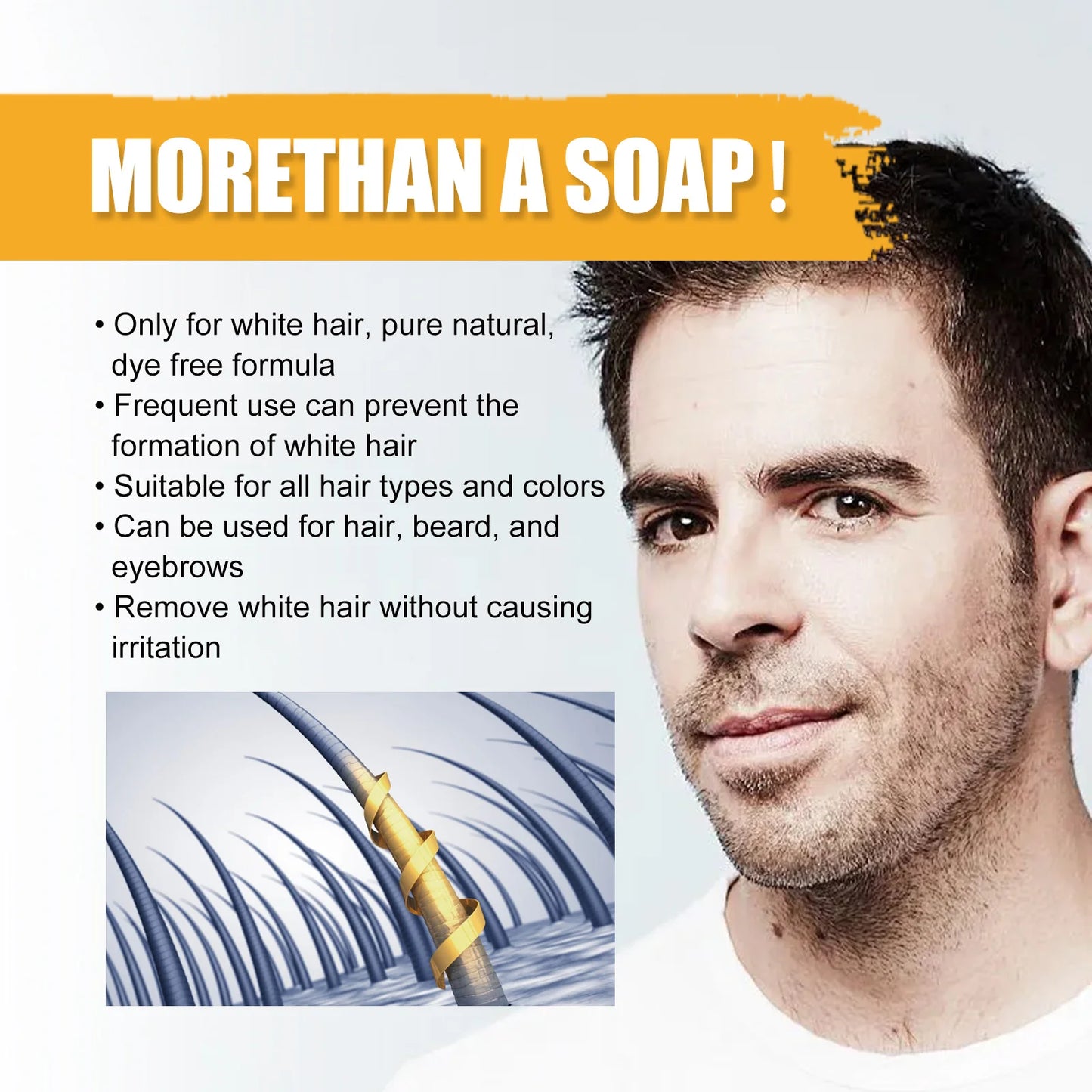 Men's Hair Soap Supports Deep Cleaning ,Hair boost and Improves growth