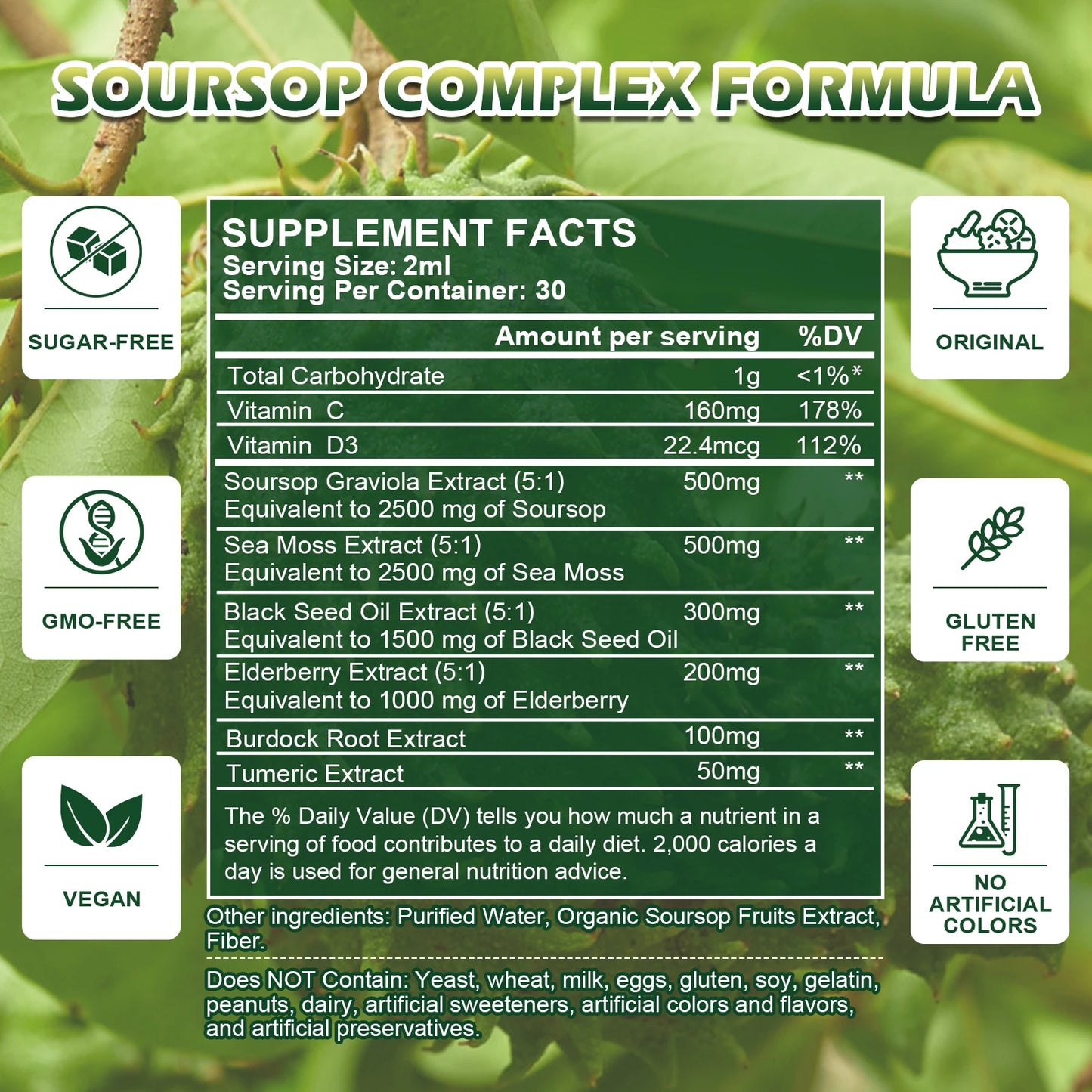 BEWORTHS Sea Moss & Soursop Extract Drops.