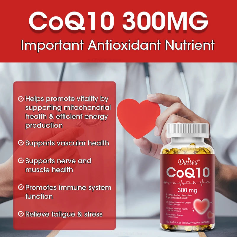 CoQ10 300mg Super 3x Absorption, Antioxidant, Heart Health and Energy