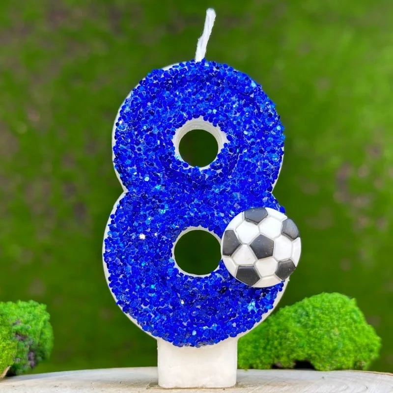 Football digital birthday candles.