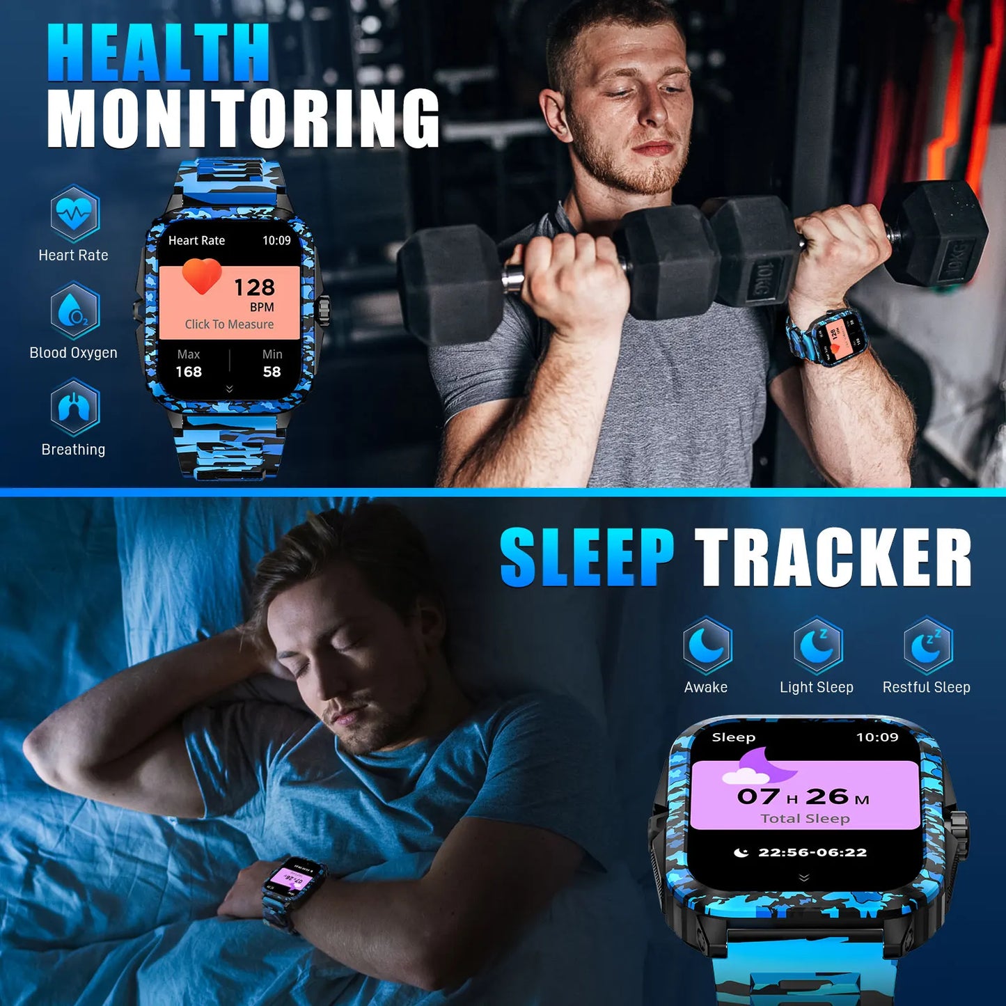Men Smart Watch Waterproof Fitness Tracker