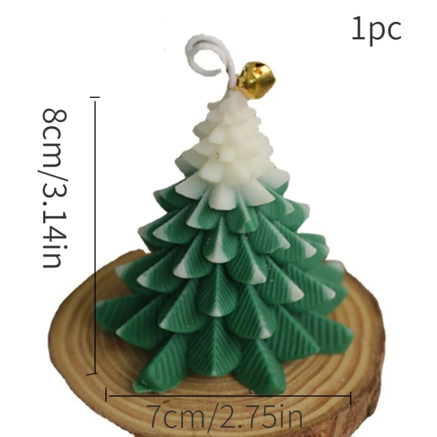 Handmade Christmas Tree Soy Wax Candle with Bell.