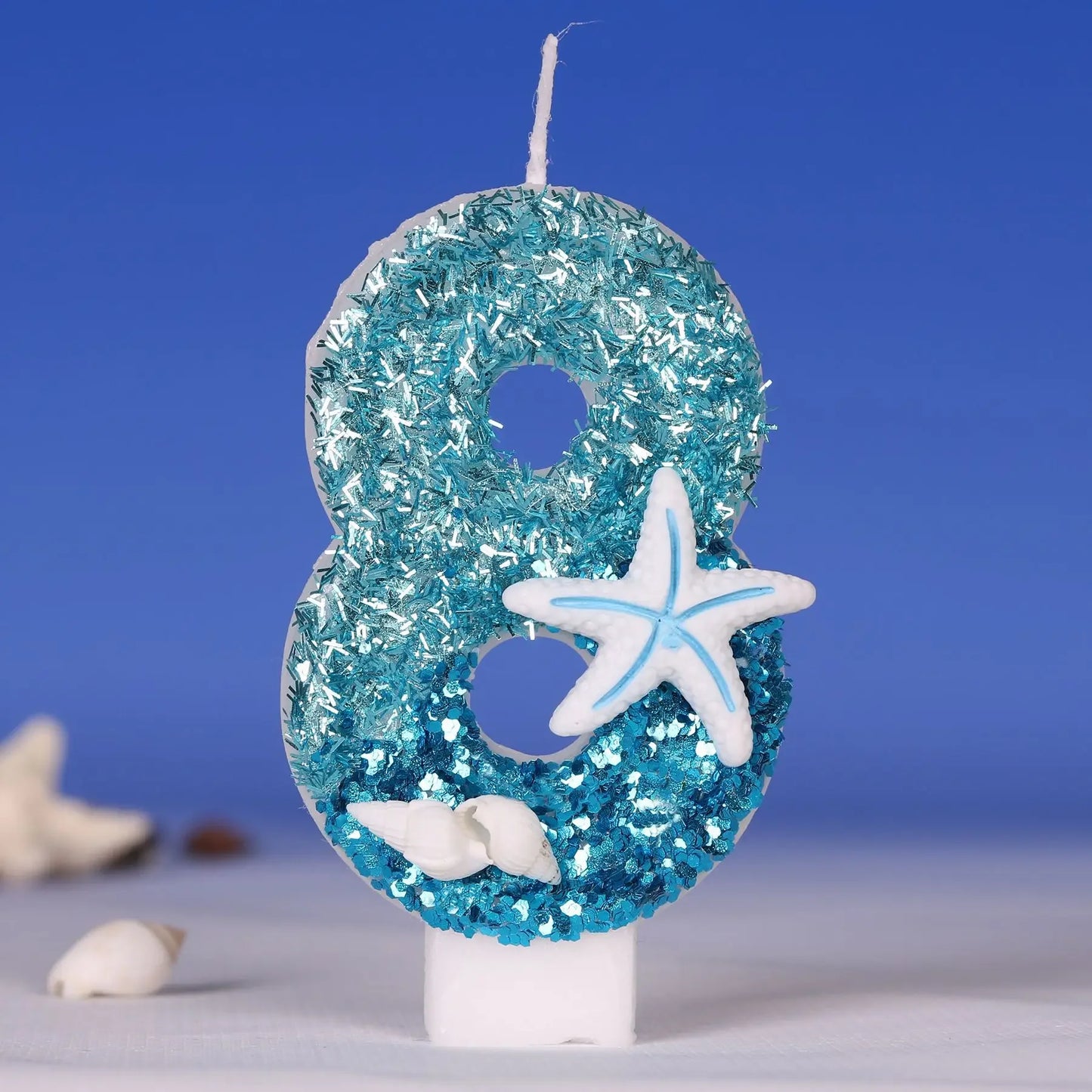 Blue Snowflake Cake Candles.