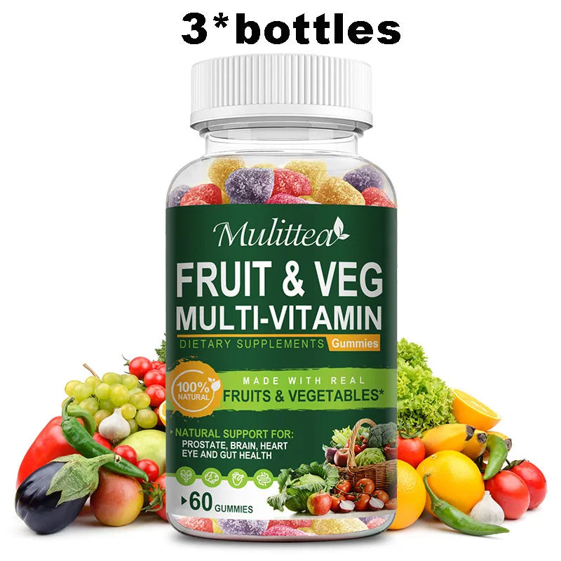 Natural Vegetable & Fruit Gummies Multiple Vitamins Supplement