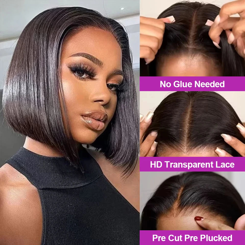 Bone Straight Short Bob Wigs.