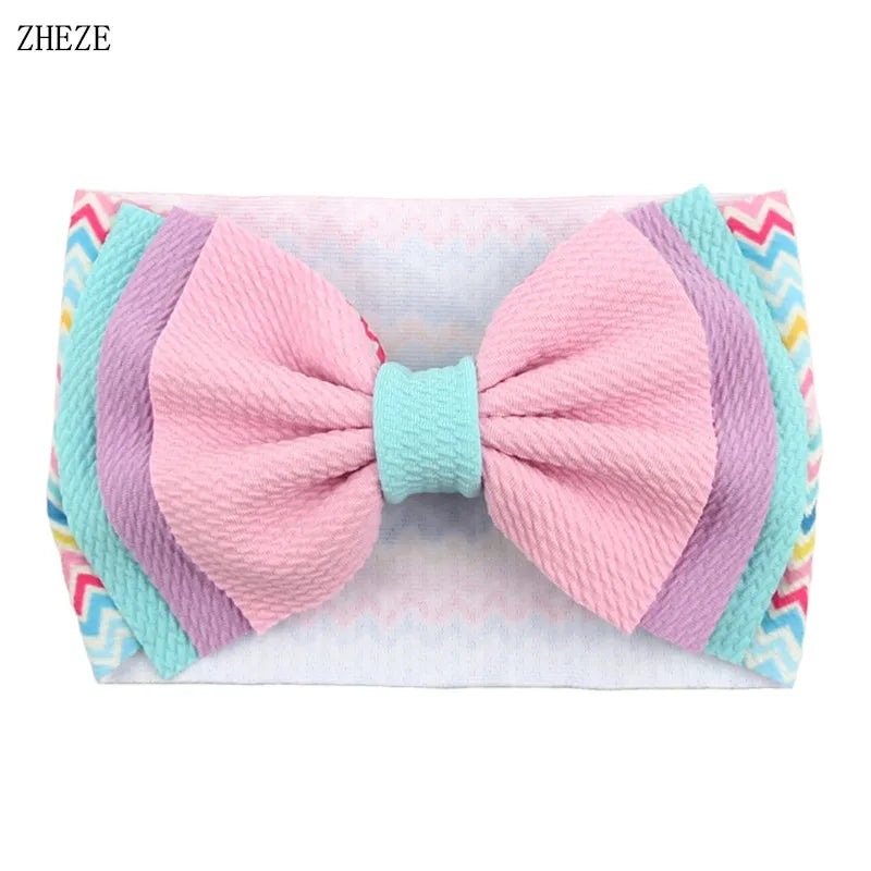 Big Double Layer Hair Bow Headband For Baby Girls
