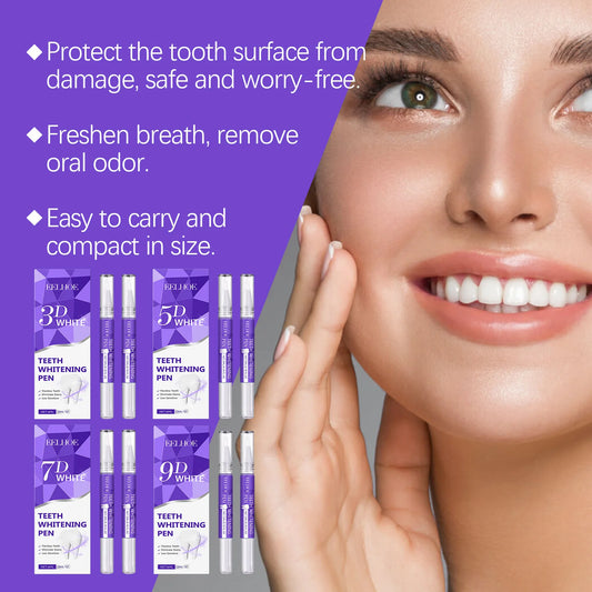Eelhoe 3mlx2 Teeth Whitening Pen Tooth Gel Whitener Bleach Oral Hygiene Dental Cleaning Remove Plaque Stain Fresh Breath Gel Pen