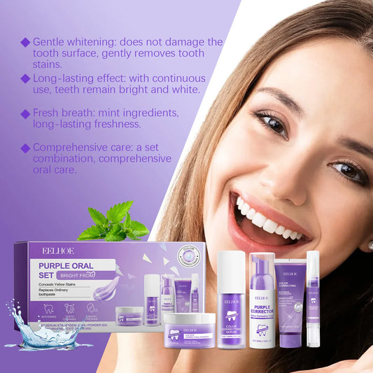 Purple Teeth Cleaning Care Set