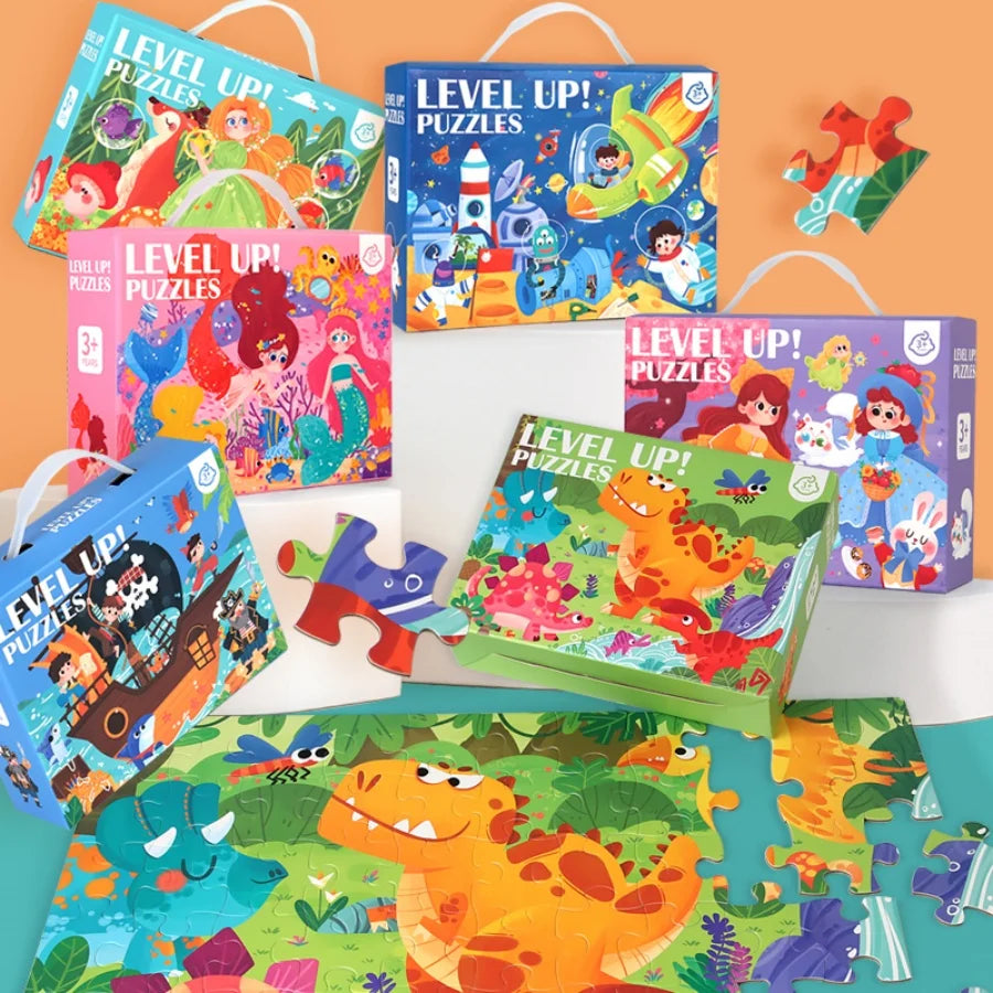 Montessori Kids cartoon puzzles.