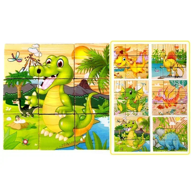 3D Cube Wooden Puzzle Blocks.
