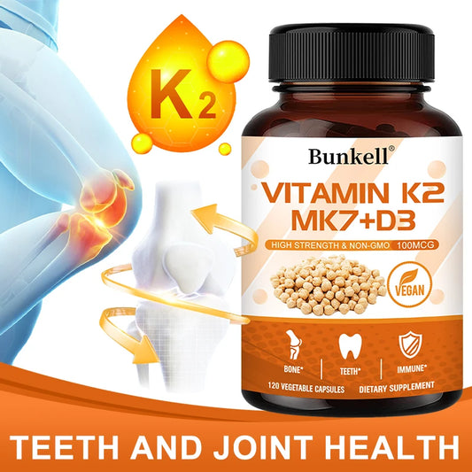 Vitamin K2 + D3 Supplement - Healthy Bones, Teeth and Immune System,