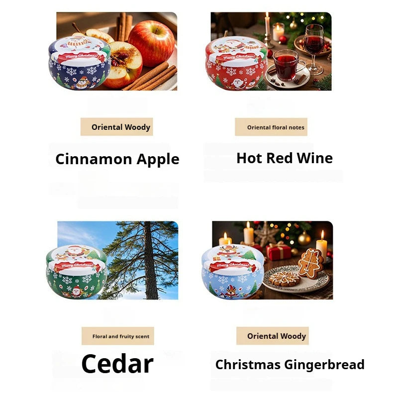 A Set of 8Pcs Christmas Candle Sets.