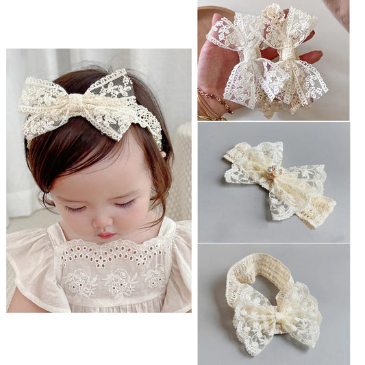 White Lace Baby Headband Newborn Hair Accessories