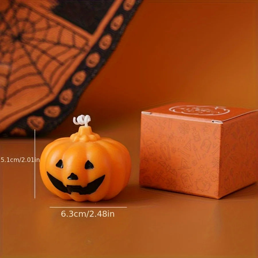 Halloween Pumpkin Skull Candles.