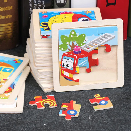 6pcs Small Wooden Jigsaw Puzzles For Kids.