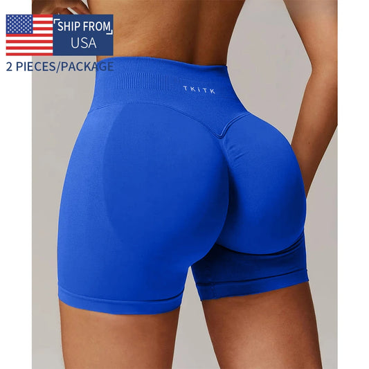 Solid Seamless Yoga shorts for Gym Running Bike Wear.