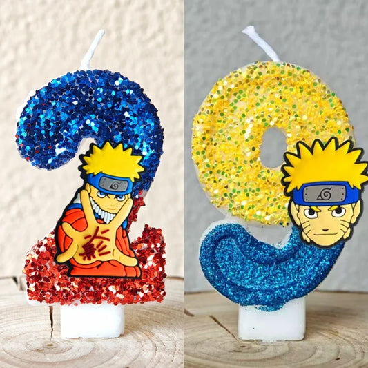 Naruto Candles Anime Theme Cake Decoration.