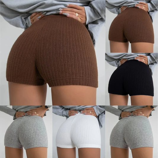 Women's Slim Fit Solid Color Hot Pants.