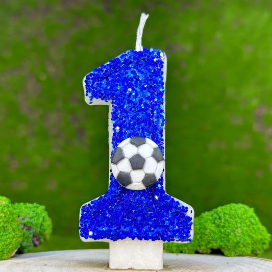 Football digital birthday candles.