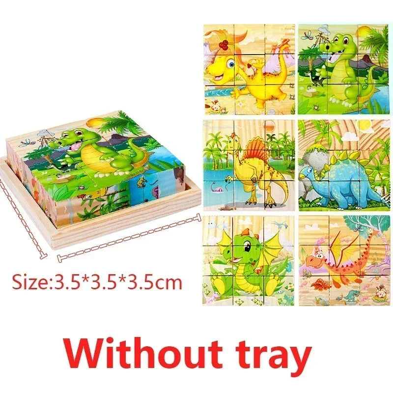 3D Cube Wooden Puzzle Blocks.