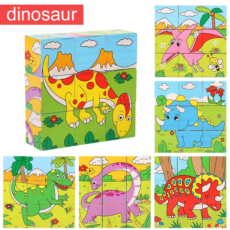 Wooden Blocks Six Sides, Three-Dimensional.