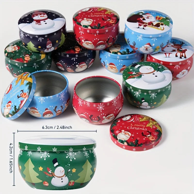 10 Pcs Festive Christmas Candle Jars.