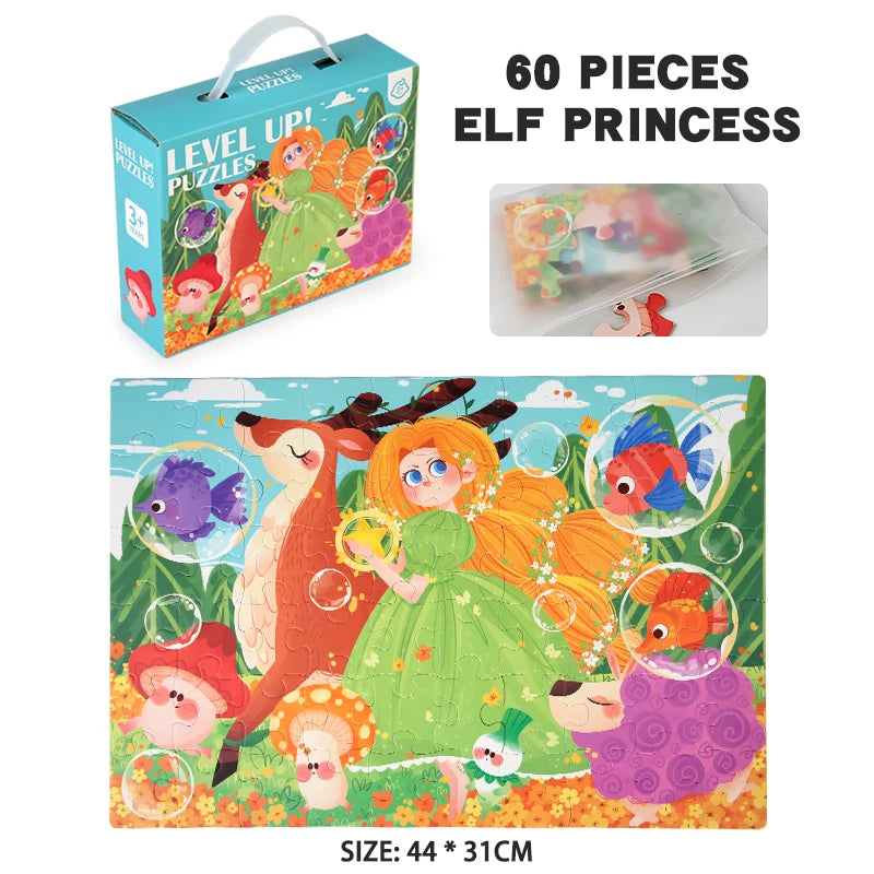 Montessori Kids cartoon puzzles.